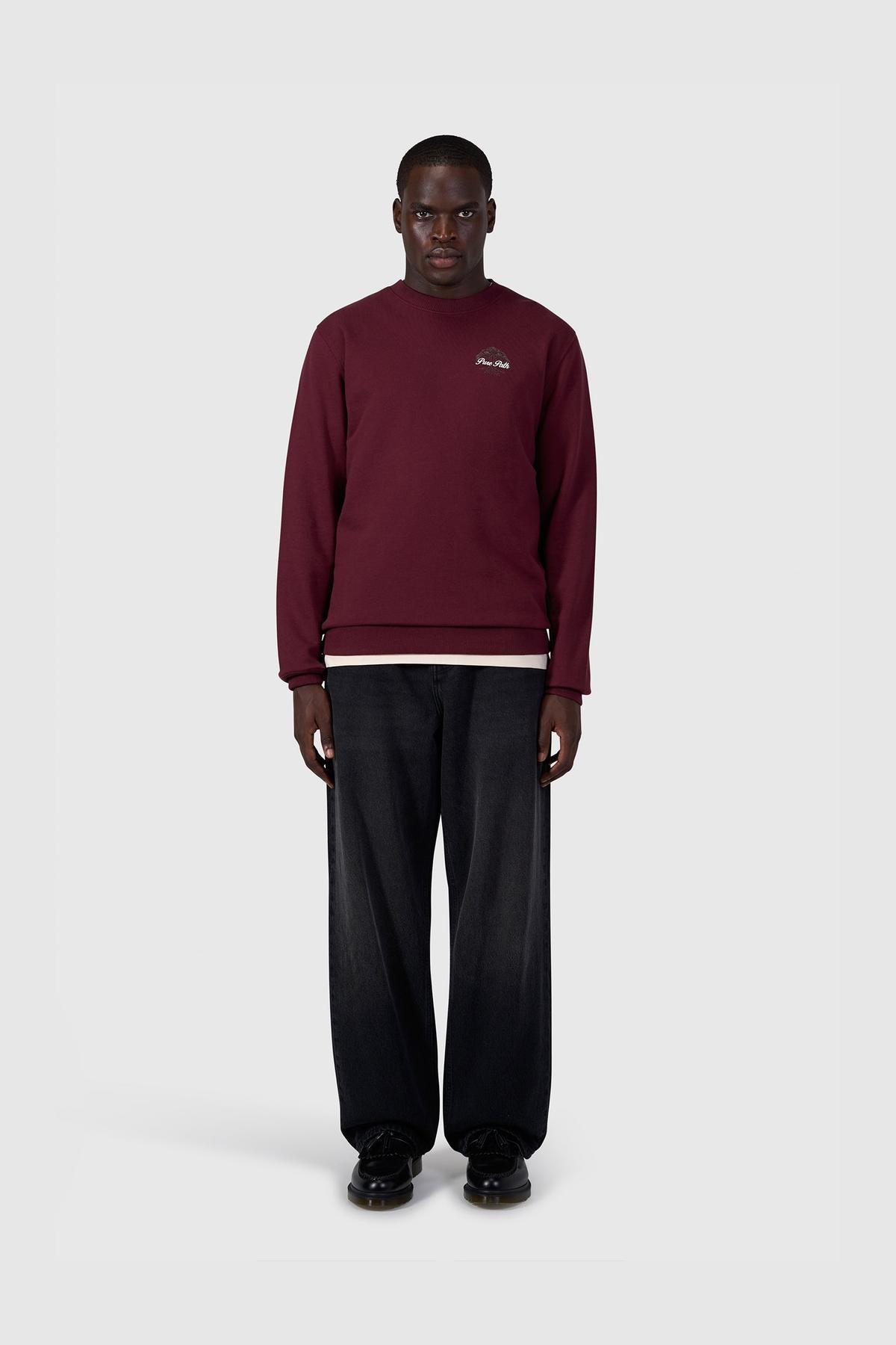 Rooted Tree Sweater Wine Red