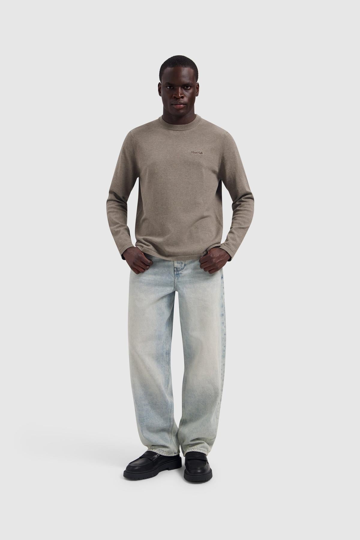 Light weight Knit Sweater Taupe Melange