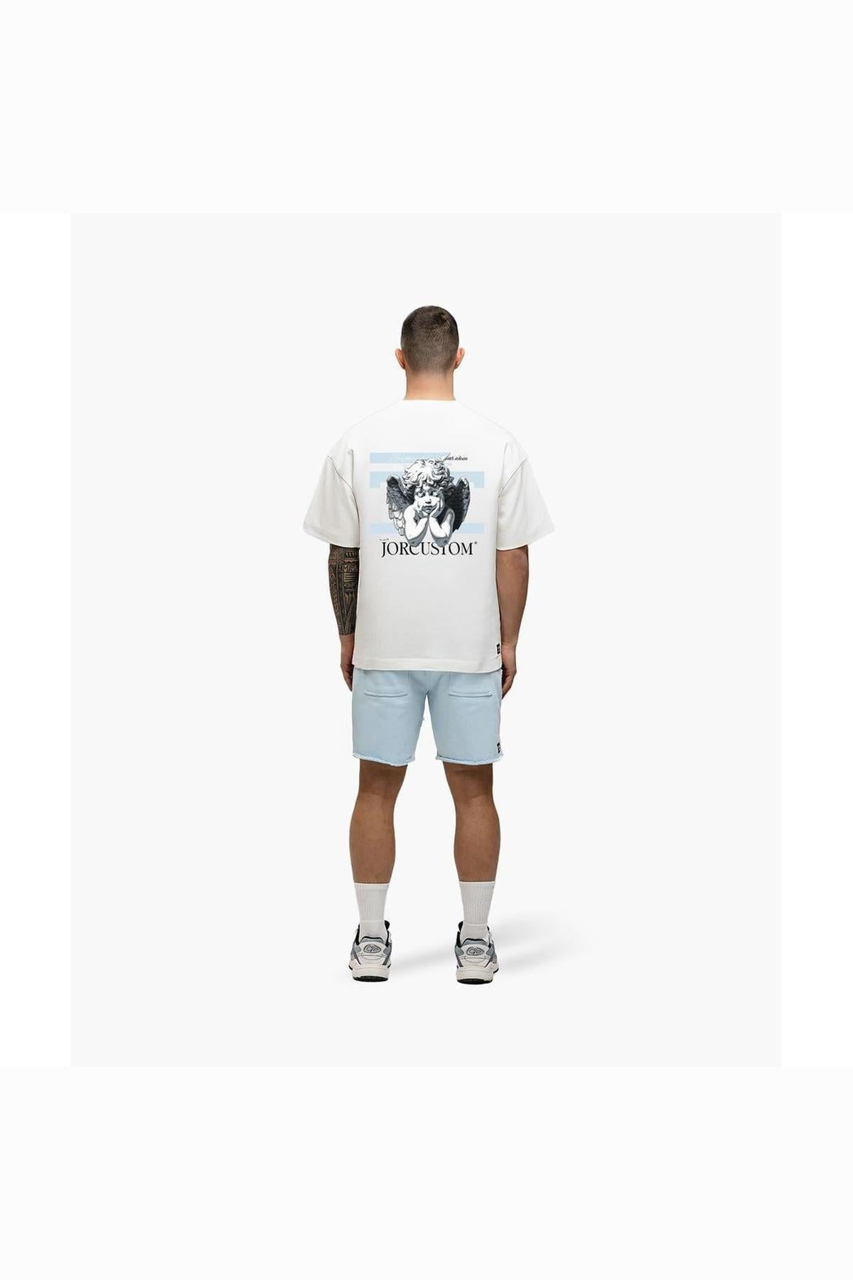 Angel2.0 Summer Set Loose Fit T-Shirt White-LightBlue-JORCUSTOM-Mansion Clothing