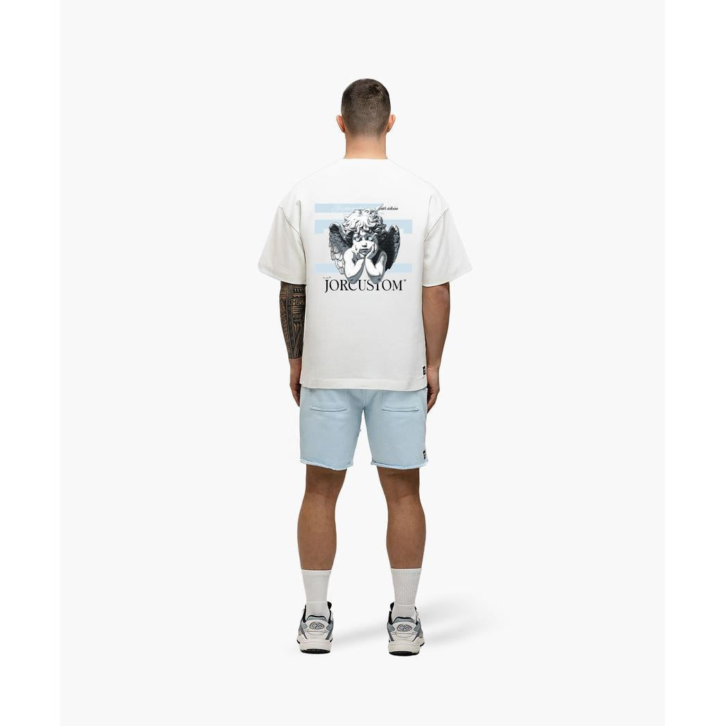 Angel2.0 Summer Set Loose Fit T-Shirt White-LightBlue