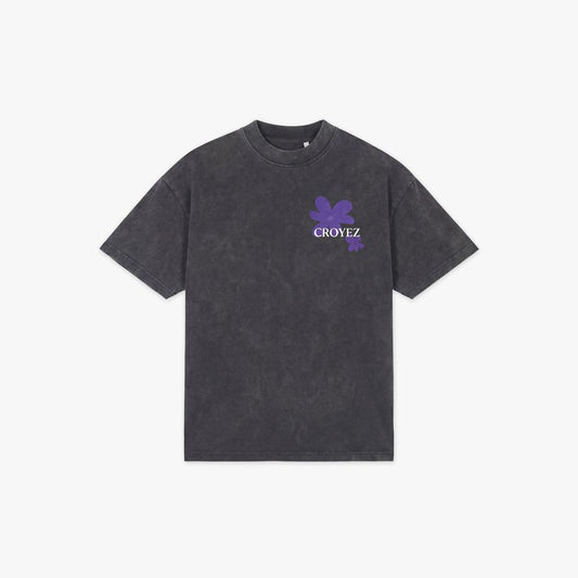 Botanique T-Shirt Acid Wash/Dark Purple-Croyez-Mansion Clothing