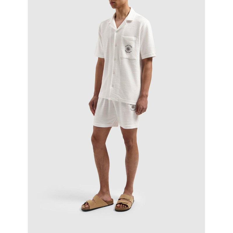Bouclé Shortsleeve Shirt - Off White-Pure Path-Mansion Clothing