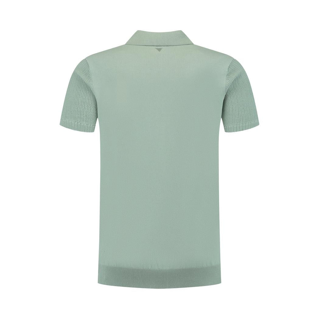 Braided Knitwear Polo Army Green-Pure Path-Mansion Clothing