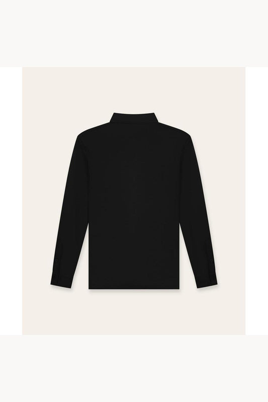 Buttoned Longsleeve Polo Black