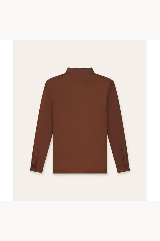 Buttoned Longsleeve Polo Copper