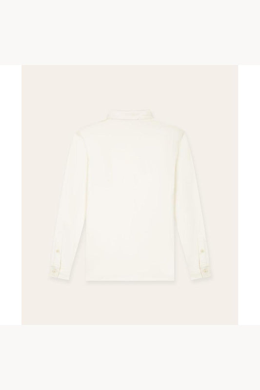 Buttoned Longsleeve Polo Off-White