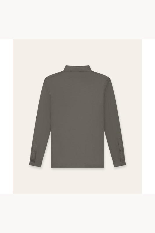 Buttoned Longsleeve Polo Taupe