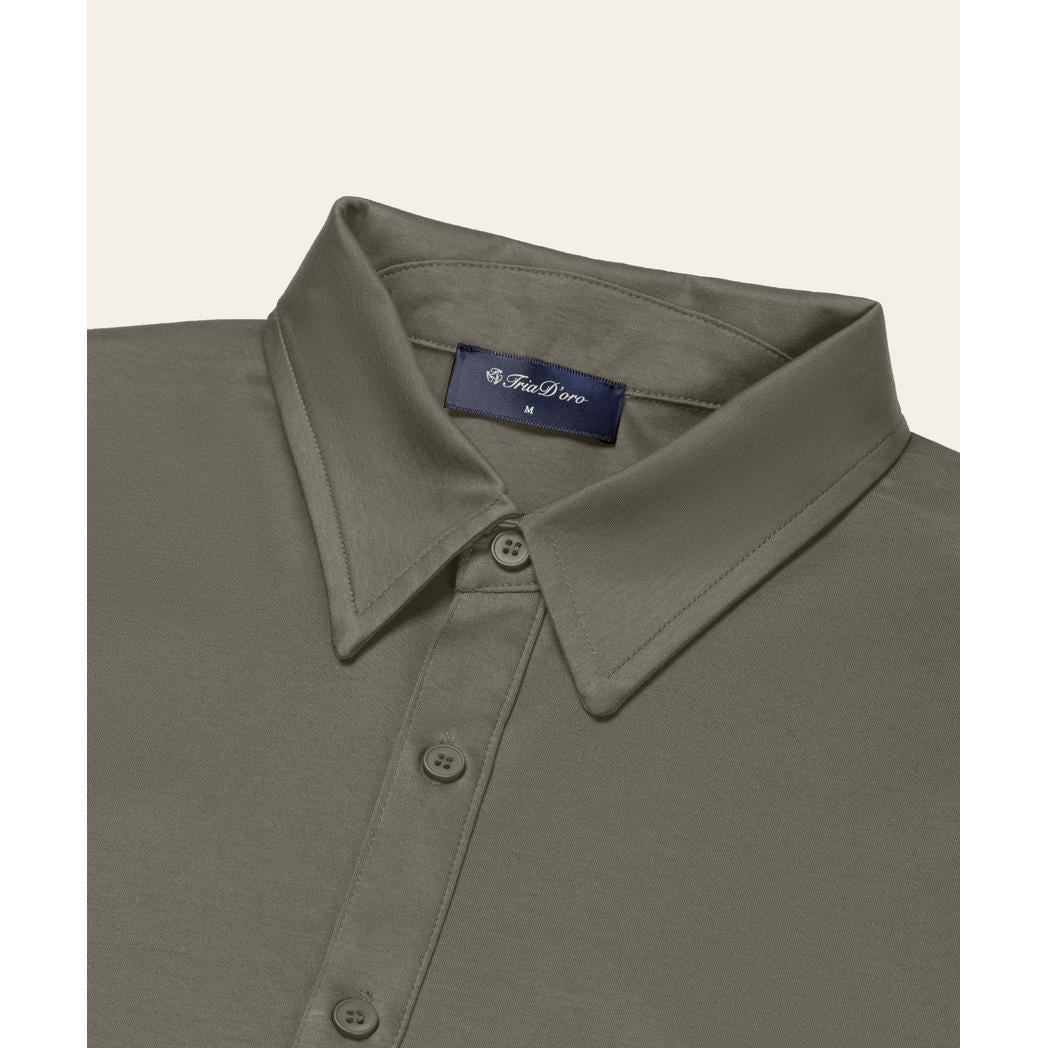 Buttoned Longsleeve Polo Taupe