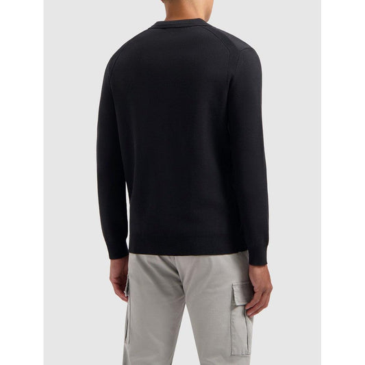 Buttonless Polo Knitwear Black-Pure Path-Mansion Clothing