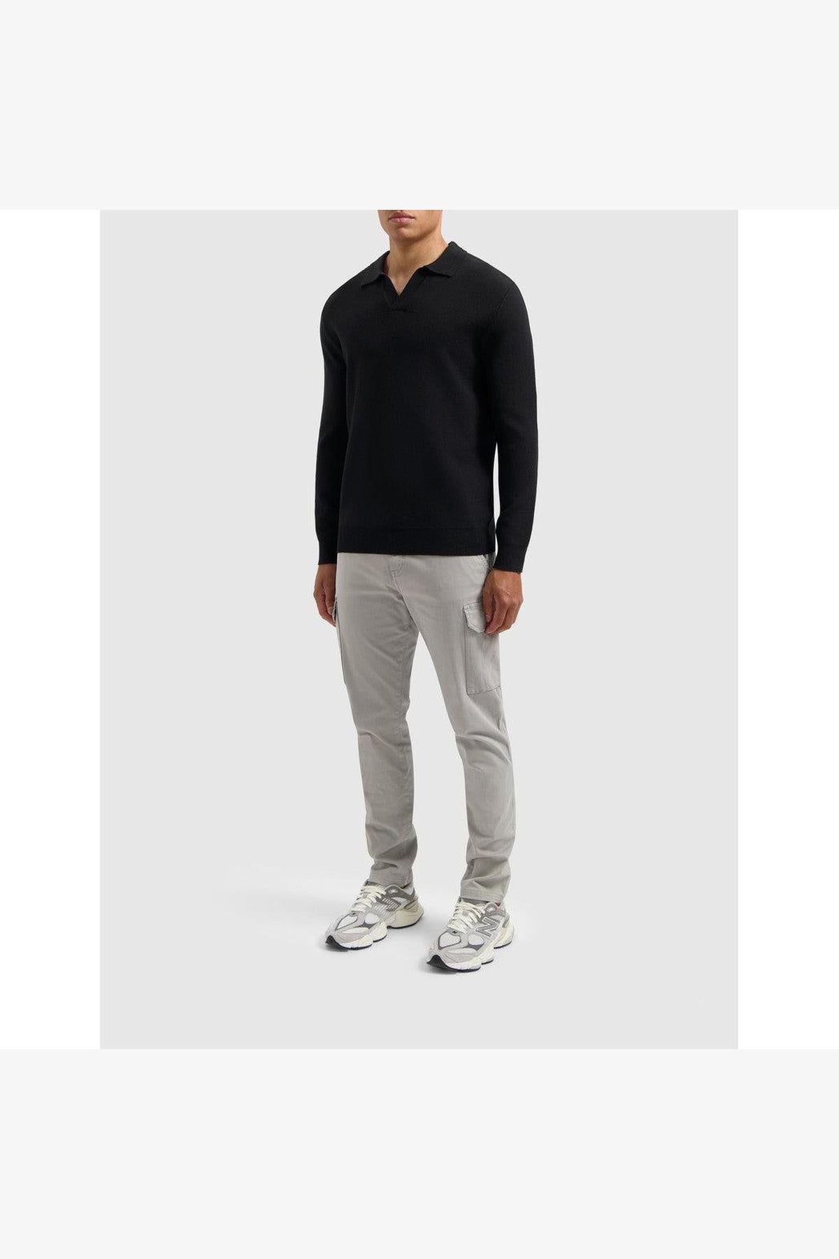 Buttonless Polo Knitwear Black