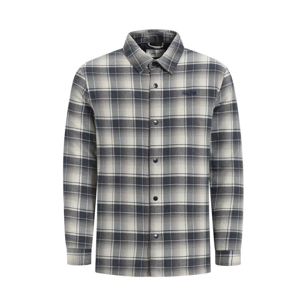 Checked Flannel Jacket - Navy-Pure Path-Mansion Clothing