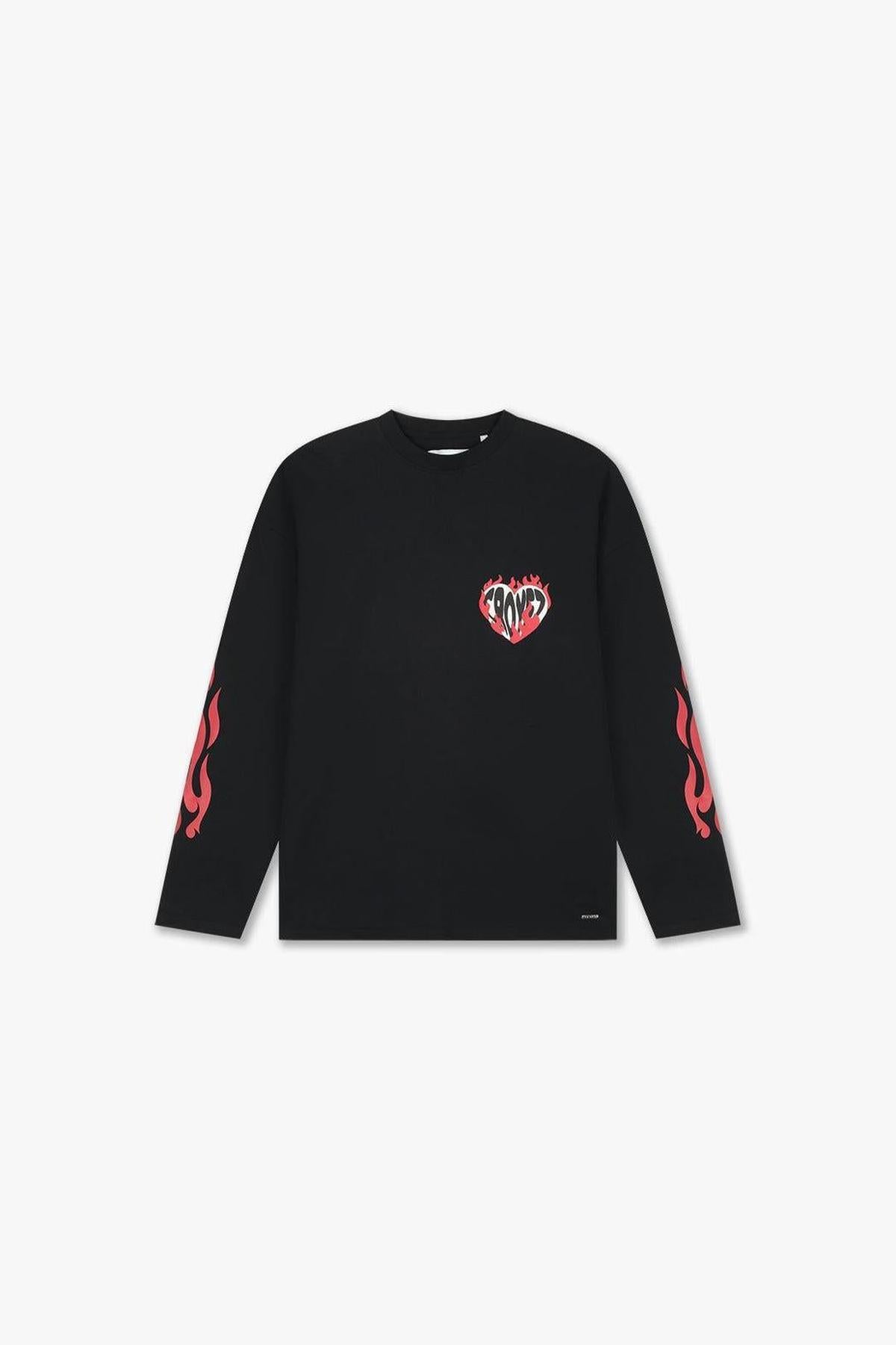 Croyez Heart On Fire Longsleeve Vintage Black
