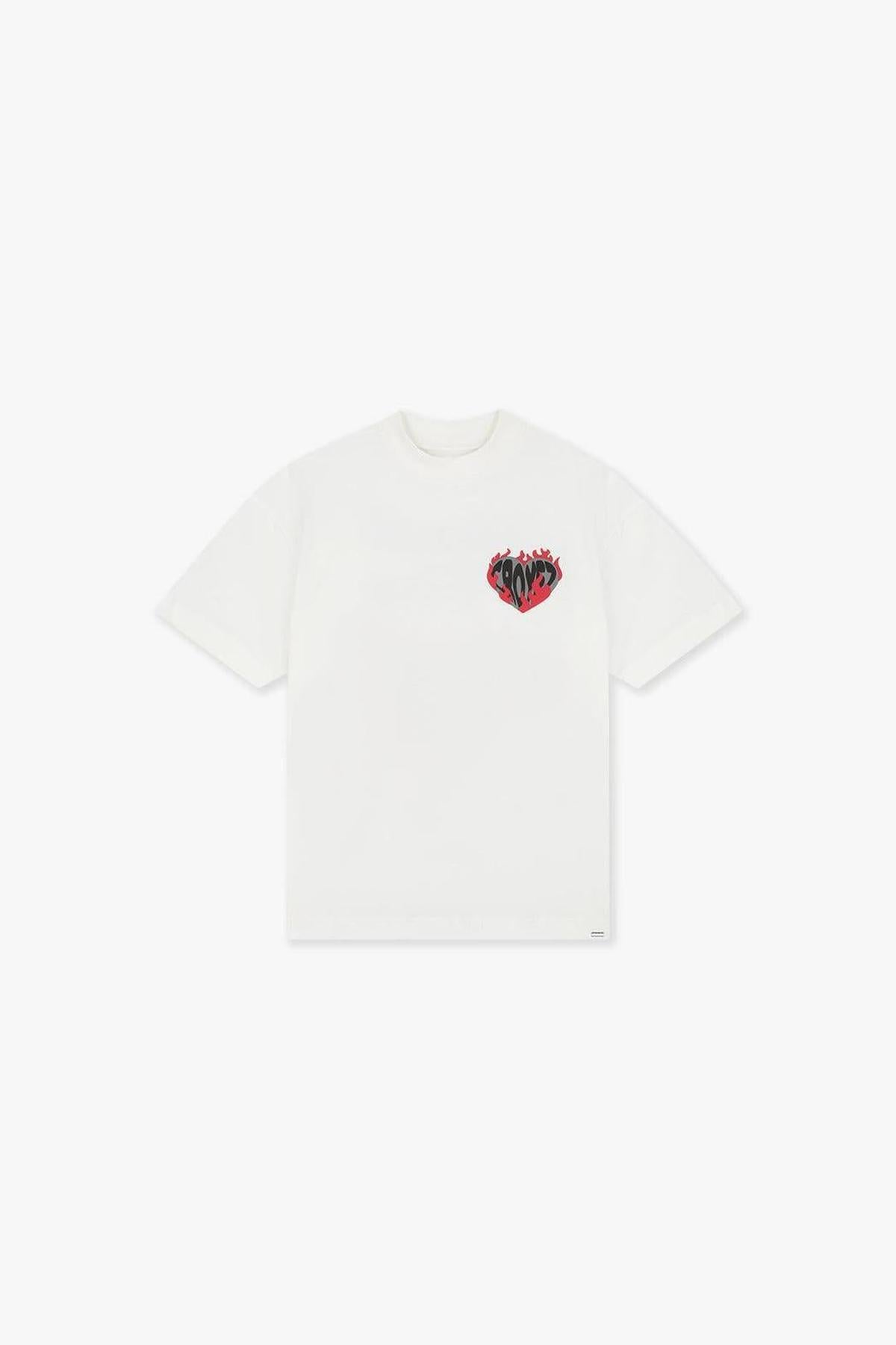 Croyez Heart On Fire T-Shirt Off-White