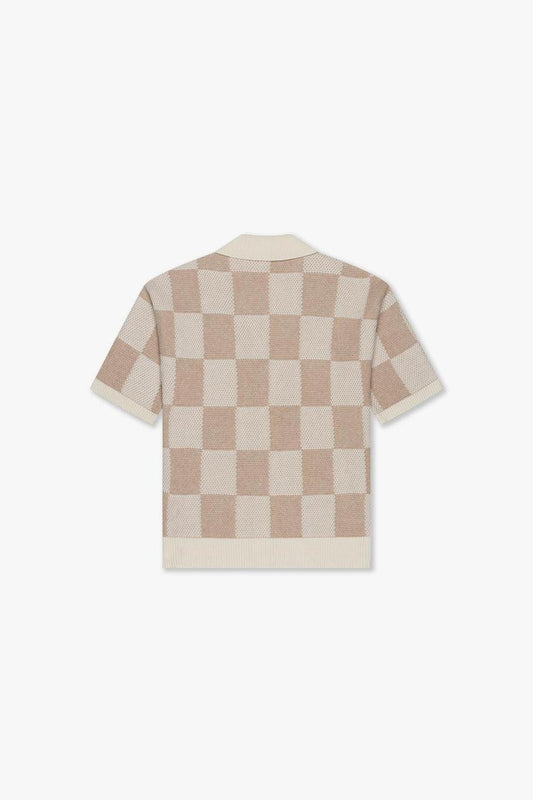Croyez Knitted Checkerboard Shirt Off-White/Beige