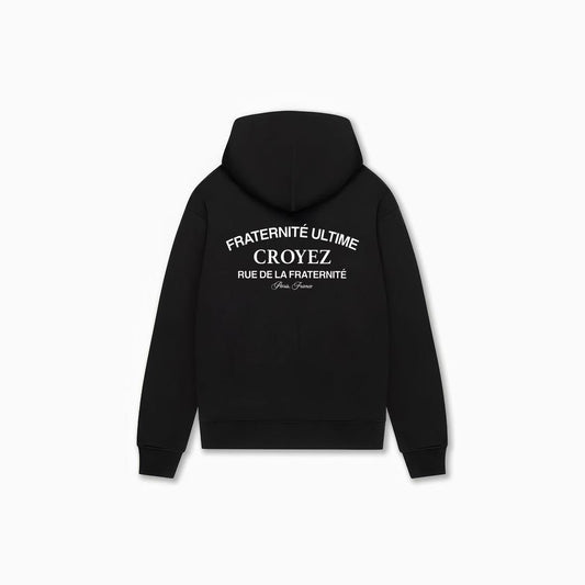 Croyez Original Fraternite Zip Hoodie Black-Croyez-Mansion Clothing