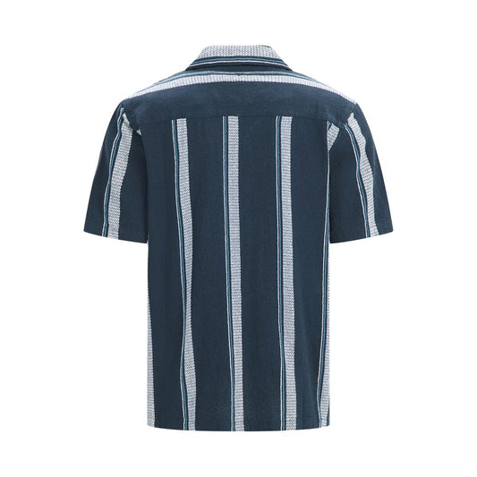 Cuban Collar Shirt Navy-Pure Path-Mansion Clothing