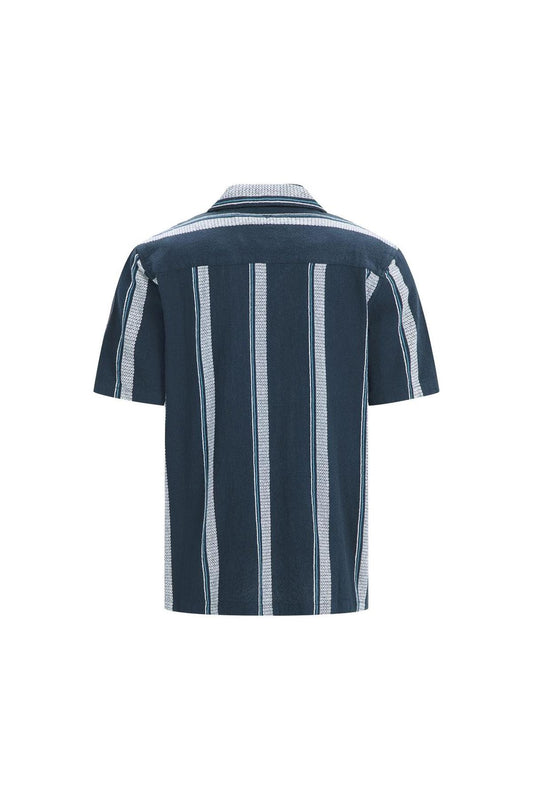 Cuban Collar Shirt Navy