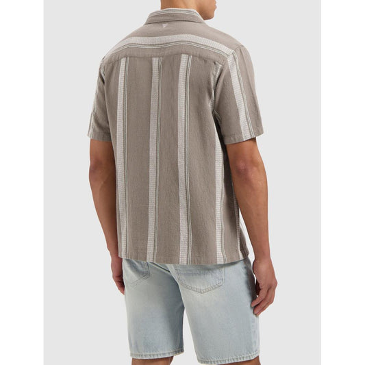 Cuban Collar Shirt Taupe-Pure Path-Mansion Clothing