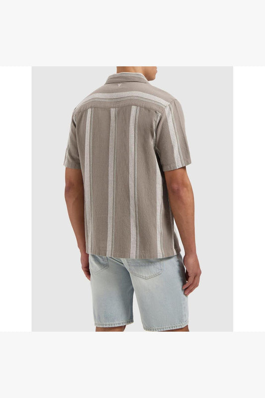 Cuban Collar Shirt Taupe