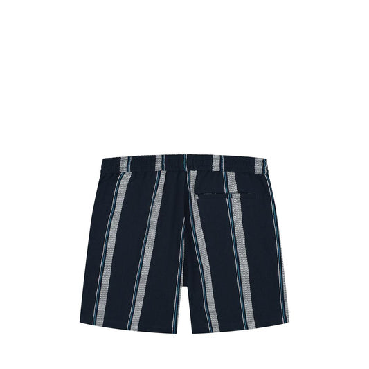 Cuban Striped Shorts Navy-Pure Path-Mansion Clothing