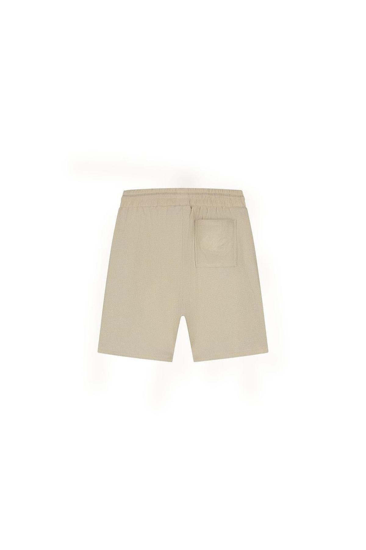 Emblem Seersucker Shorts Light Taupe