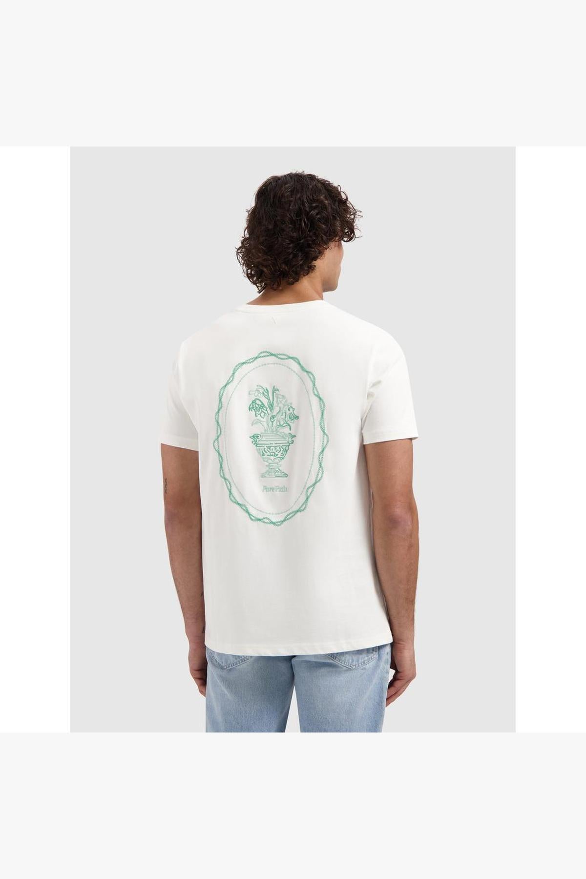 Embroidered Vase T-shirt Off White