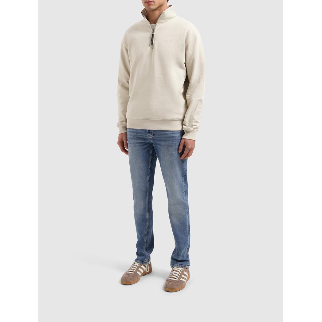 Embroidery Half-zip Sweater Sand