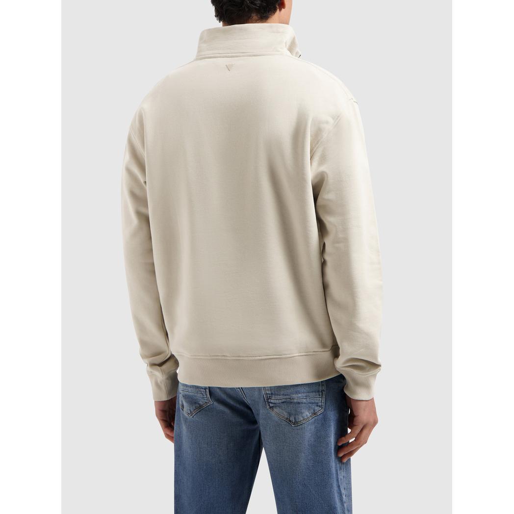 Embroidery Half-zip Sweater Sand