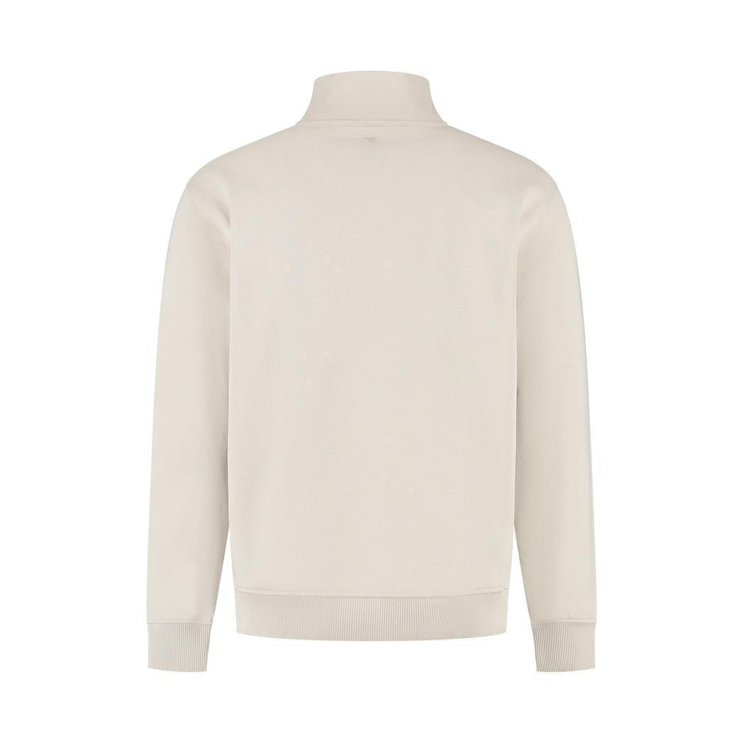 Embroidery Half-zip Sweater Sand
