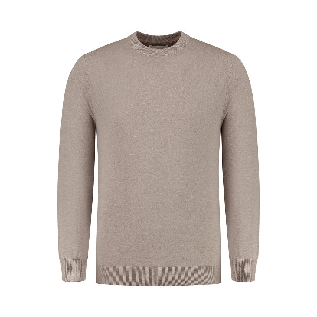 Essential Knitwear Crewneck - Taupe-Pure Path-Mansion Clothing