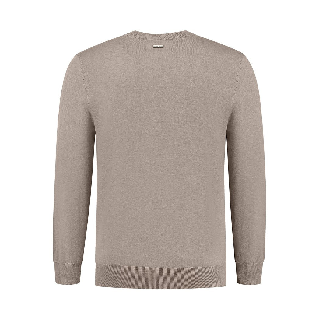 Essential Knitwear Crewneck - Taupe-Pure Path-Mansion Clothing