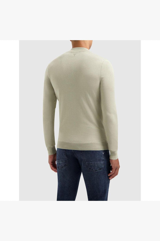 Essential Knitwear Halfzip Sweater Lt Army