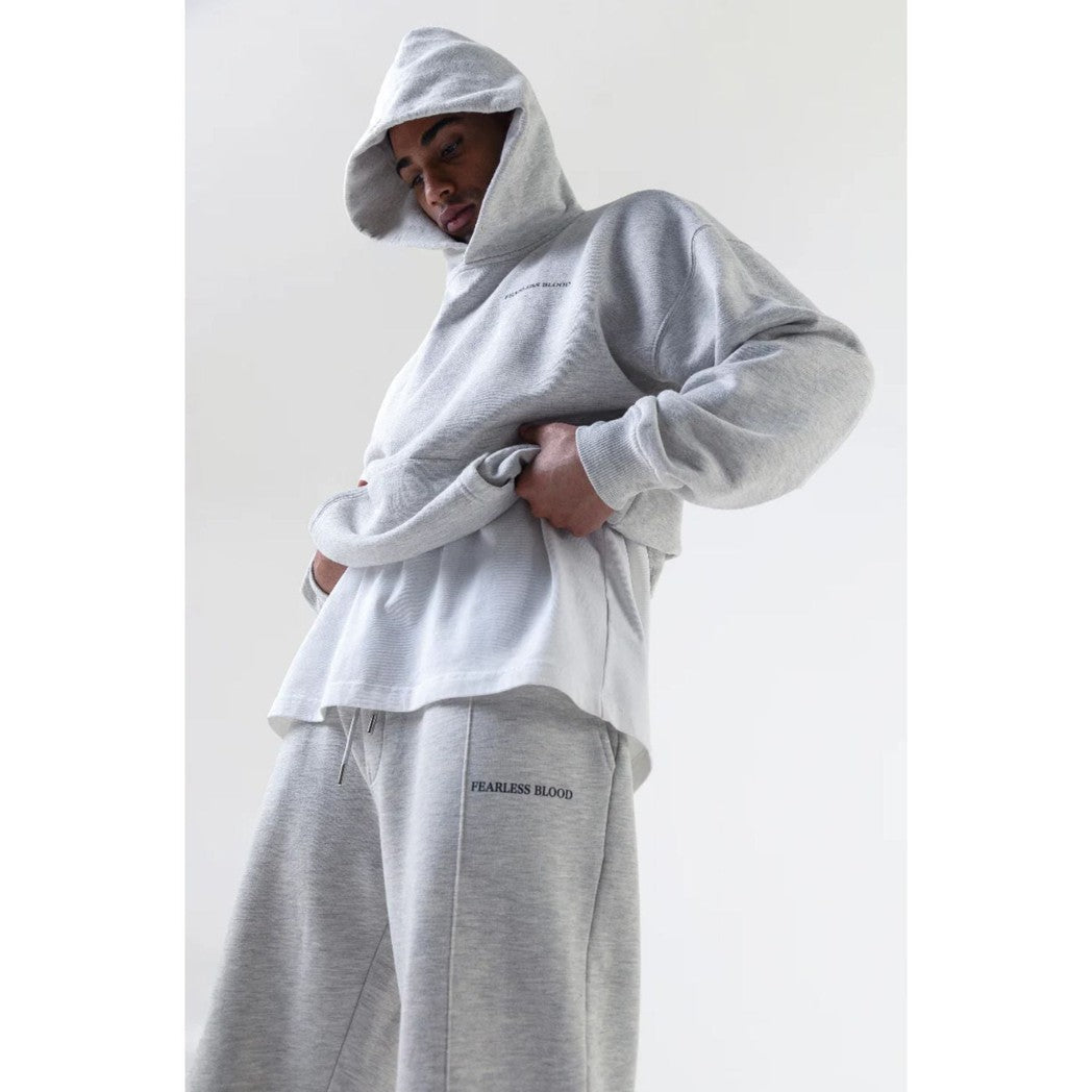 FB-LOGO-HOODY Grey Melee Vintage-Fearless Blood-Mansion Clothing