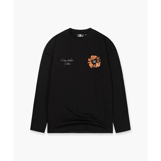 Flowers Longsleeve T-Shirt Black-Jorcustom-Mansion Clothing