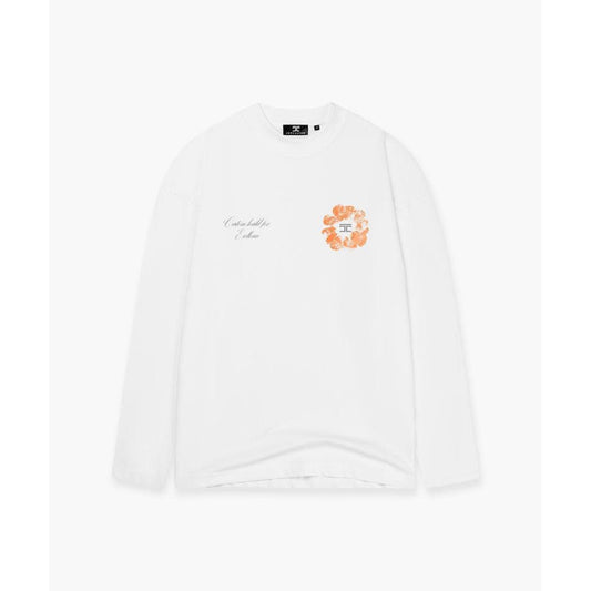 Flowers Longsleeve T-Shirt White-Jorcustom-Mansion Clothing