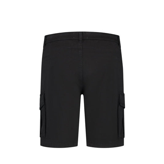 Garment Dye Cargo Shorts - Black-Pure Path-Mansion Clothing