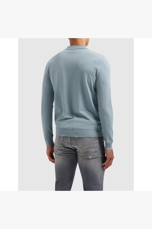 Halfzip Polo Knitwear Blue Grey