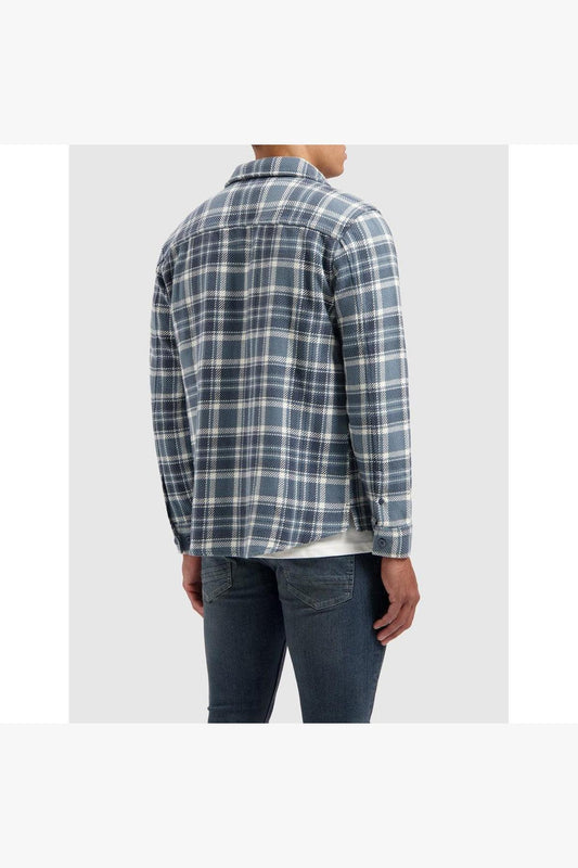 Heavy Twill Checked Shirt Blue