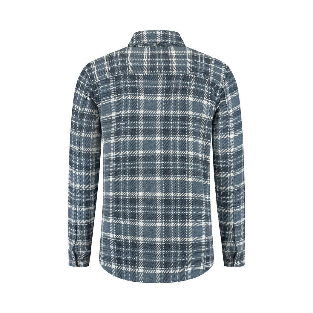 Heavy Twill Checked Shirt Blue