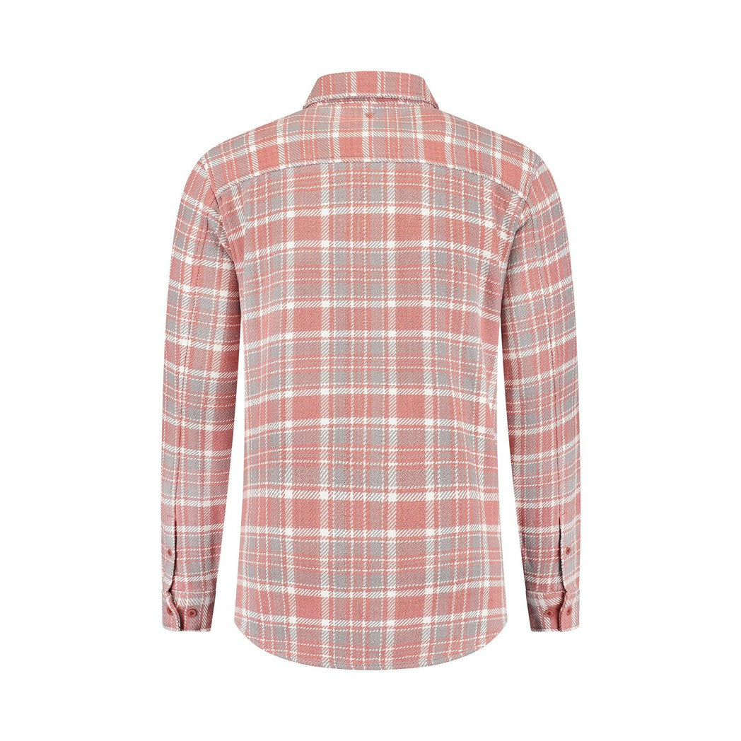 Heavy Twill Checked Shirt Dark Peach