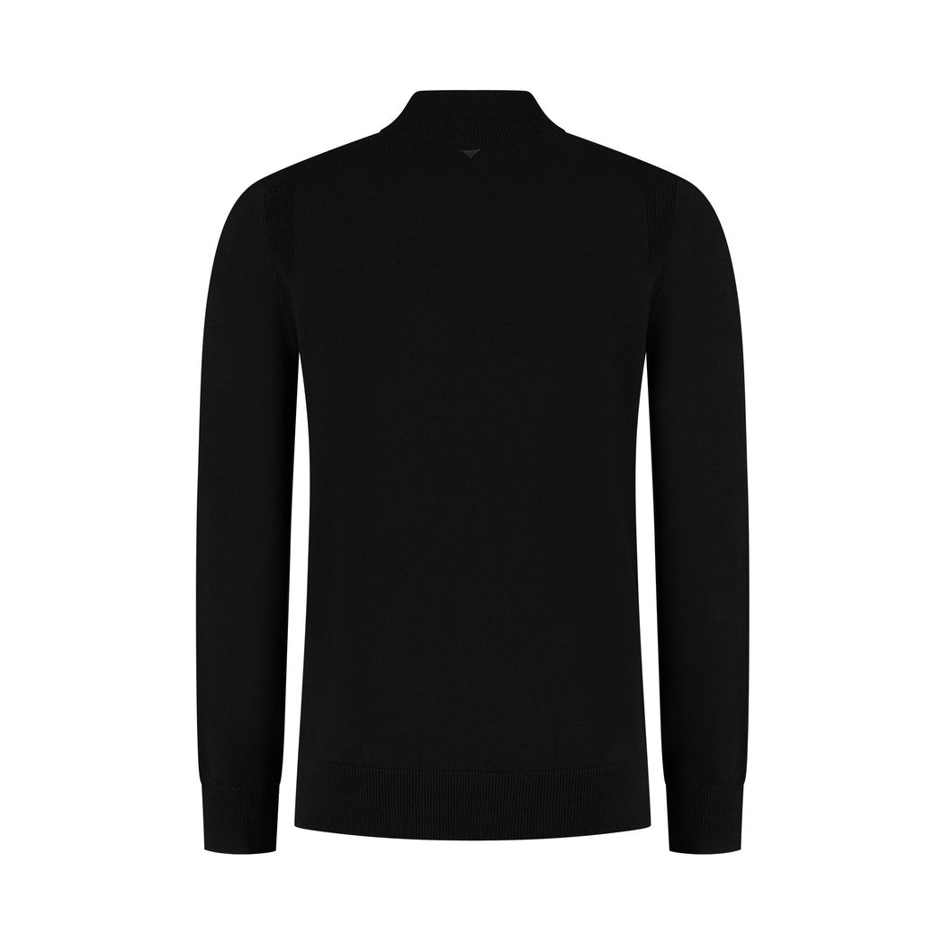 Hidden Halfzip Knitwear Black-Pure Path-Mansion Clothing