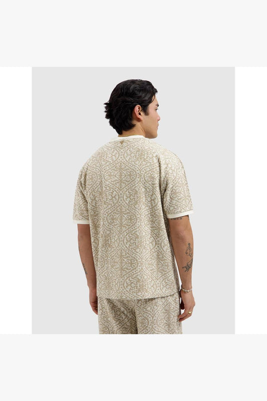 Jacquard Pattern T-shirt Sand