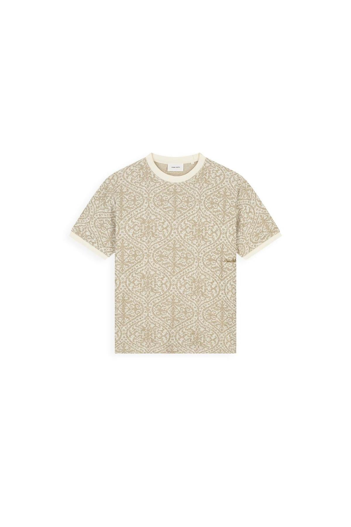 Jacquard Pattern T-shirt Sand