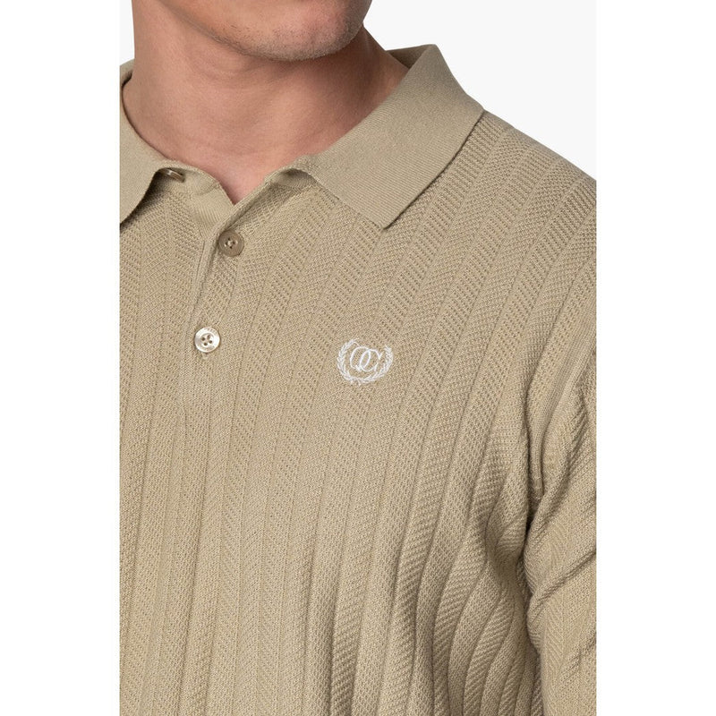 Jay Knitted Polo Beige/Off White-Quotrell-Mansion Clothing
