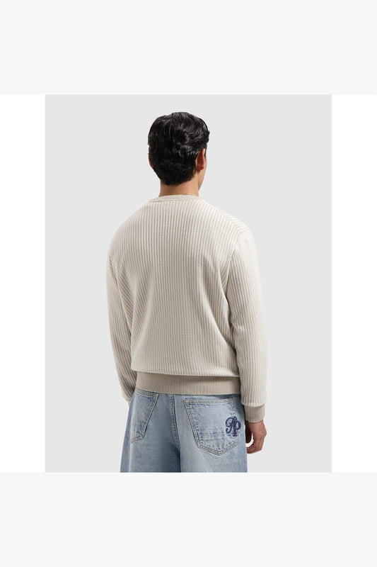 Ladder Stitch Knitted Crewneck Sand