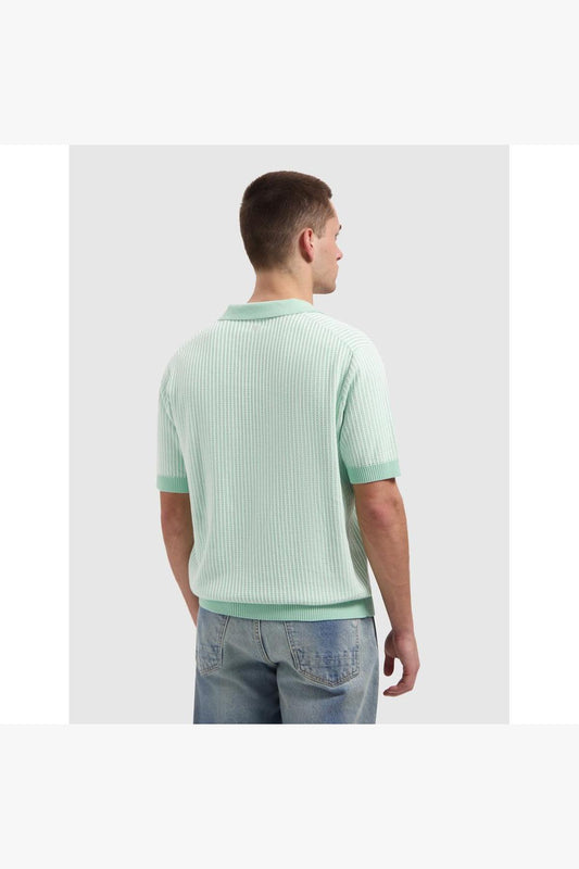 Ladder Stitch Knitted Polo Mint