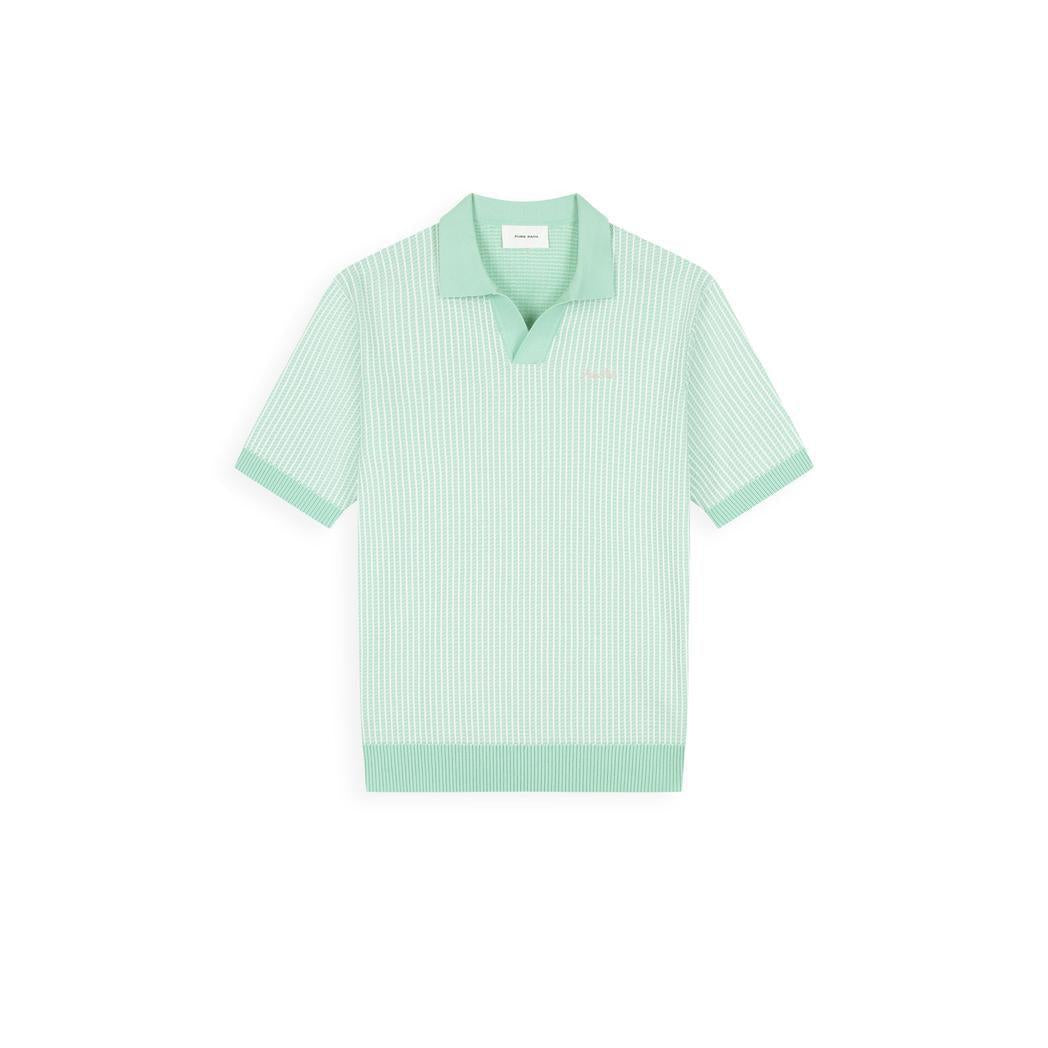 Ladder Stitch Knitted Polo Mint