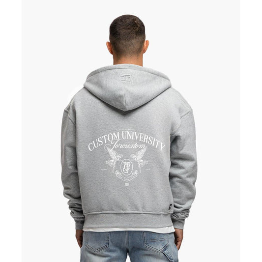 M-FW25-FLEECEZIP Grey Melange-Jorcustom-Mansion Clothing