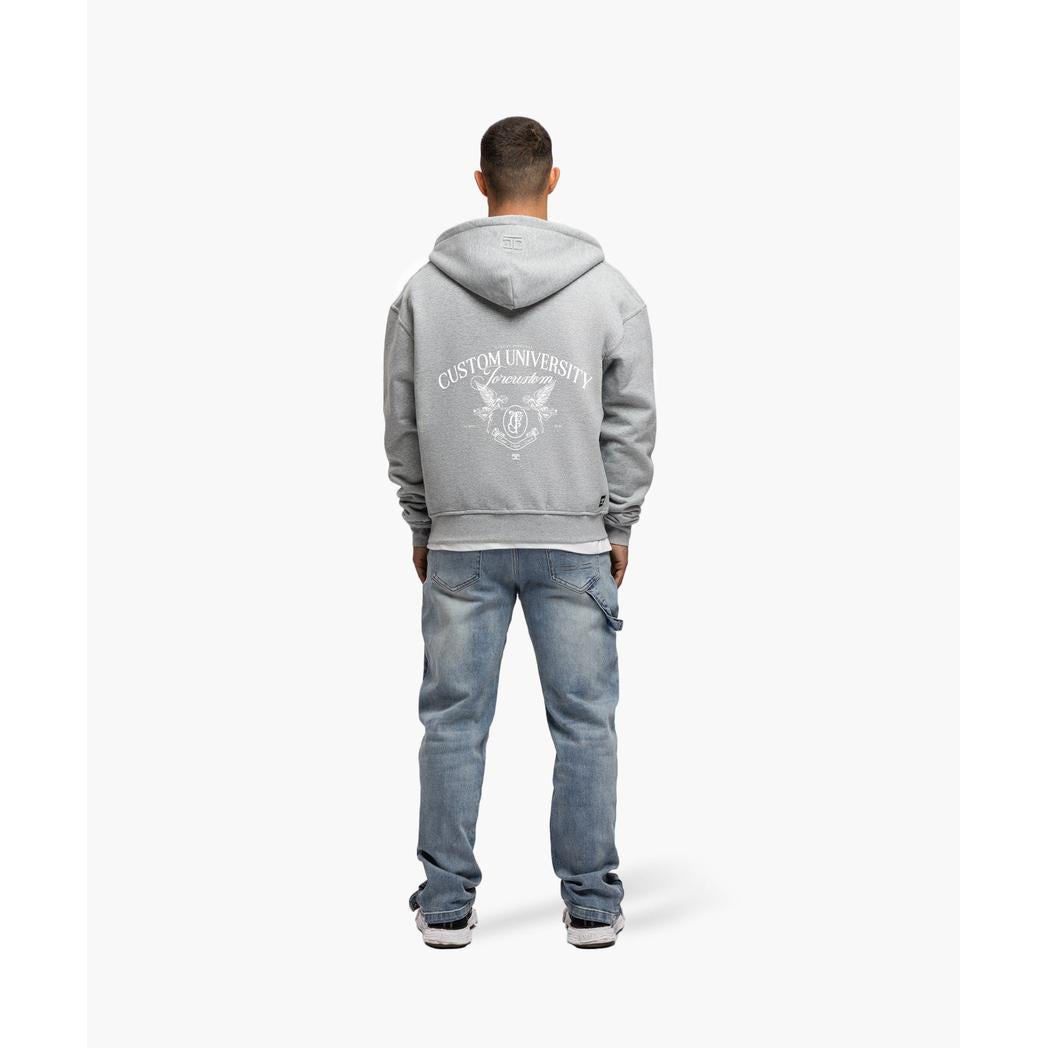 M-FW25-FLEECEZIP Grey Melange-Jorcustom-Mansion Clothing