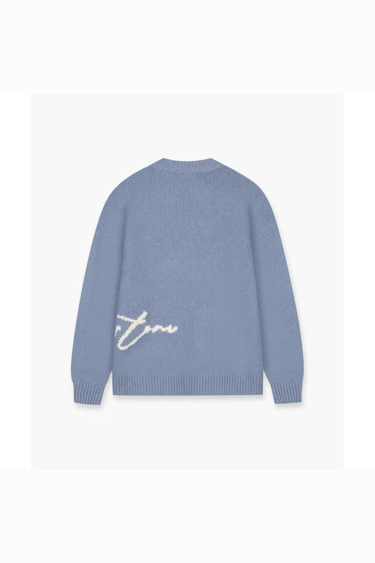 M-FW25-KNITSWEAT-PENNED Blue